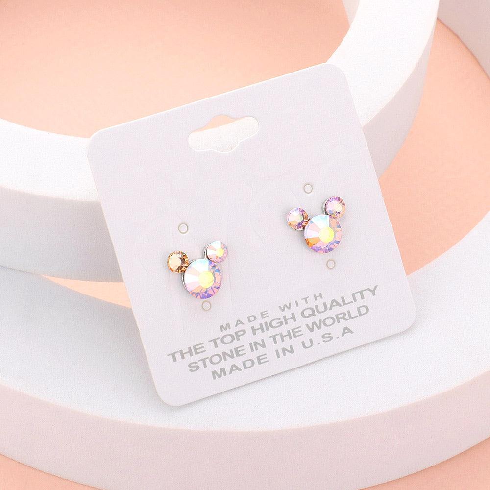 Pink Mouse Character Stud Earrings - Jewelry Store by Erik Rayo