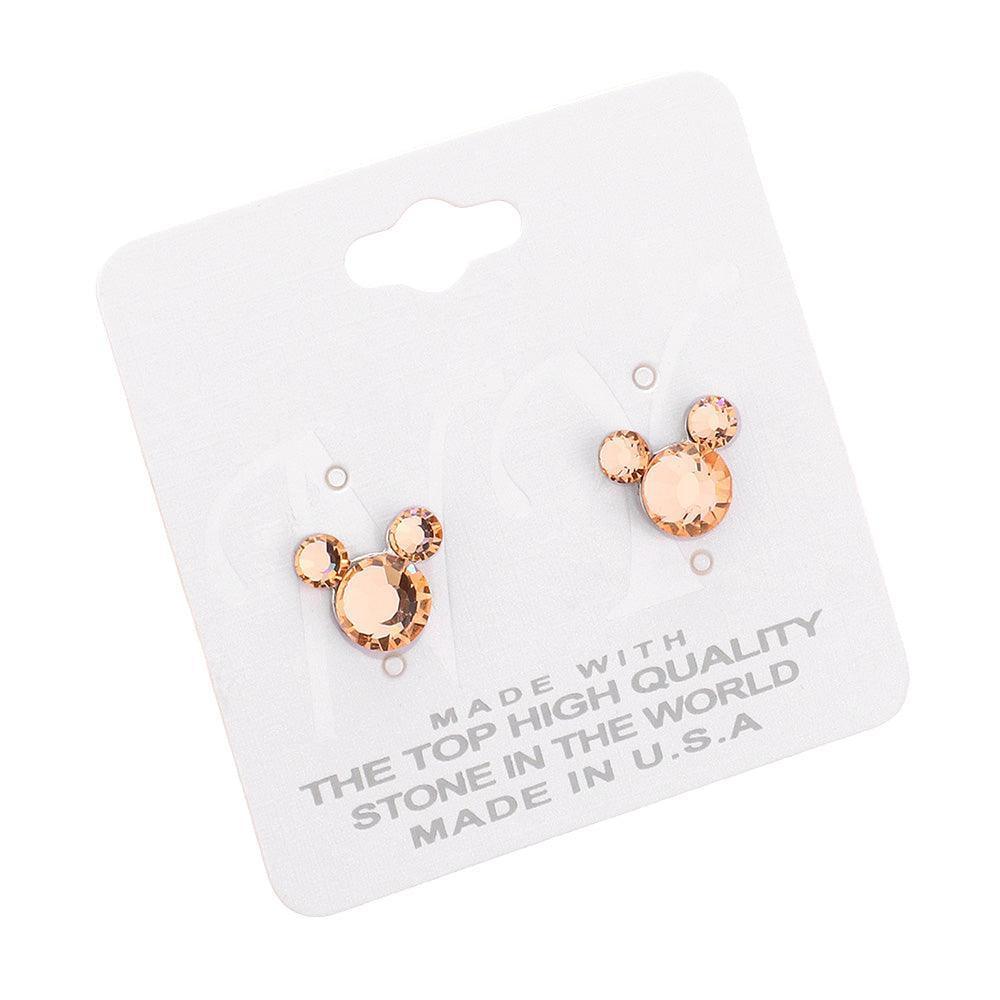 Peach Mouse Character Stud Earrings - Jewelry Store by Erik Rayo