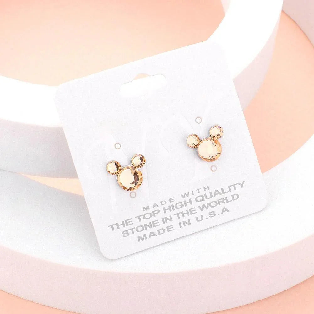 Peach Mouse Character Stud Earrings - Jewelry Store by Erik Rayo