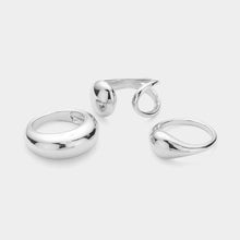 Load image into Gallery viewer, Silver 3PCS  Abstract Metal Ring Set
