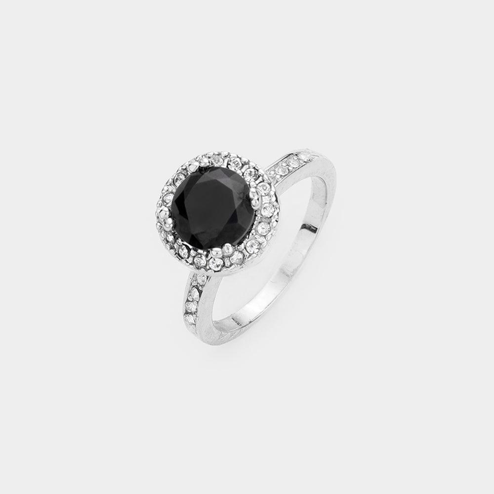 Black CZ Halo Ring - Jewelry Store by Erik Rayo