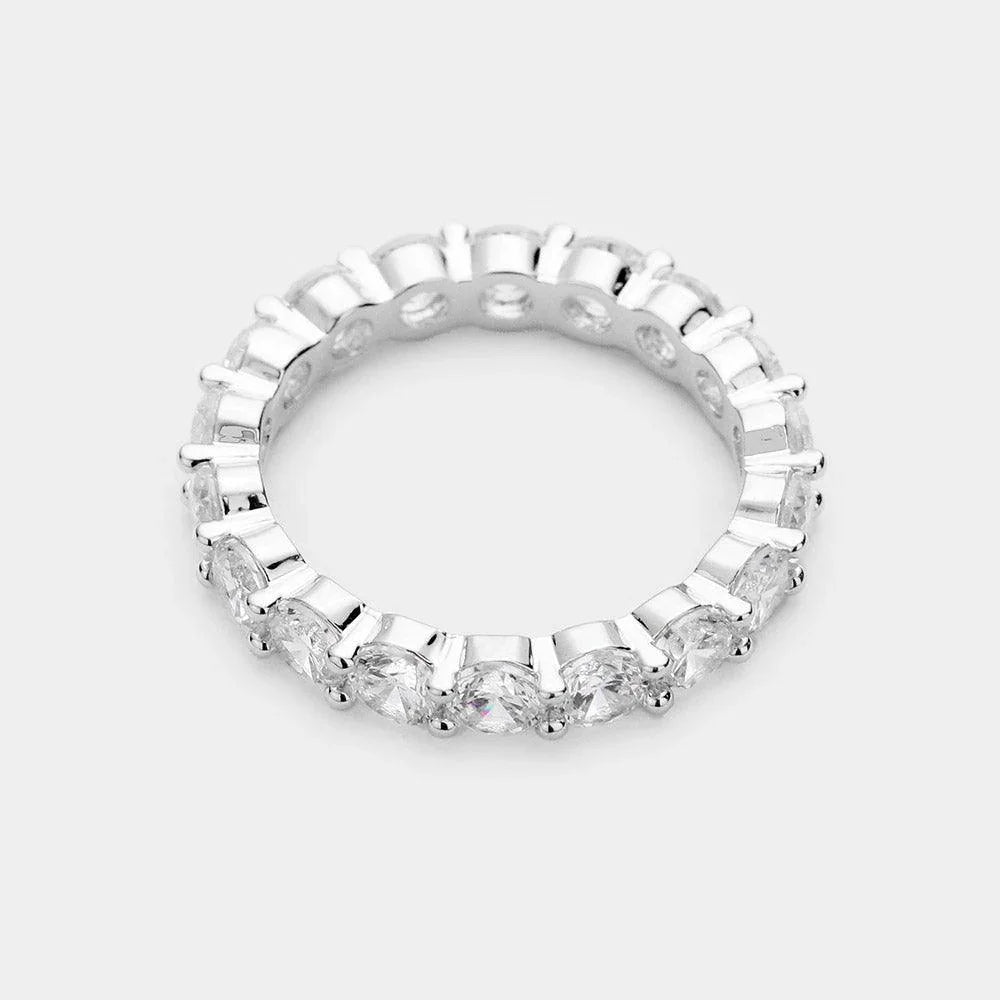 Silver Round CZ Cubic Zirconia Ring - Jewelry Store by Erik Rayo
