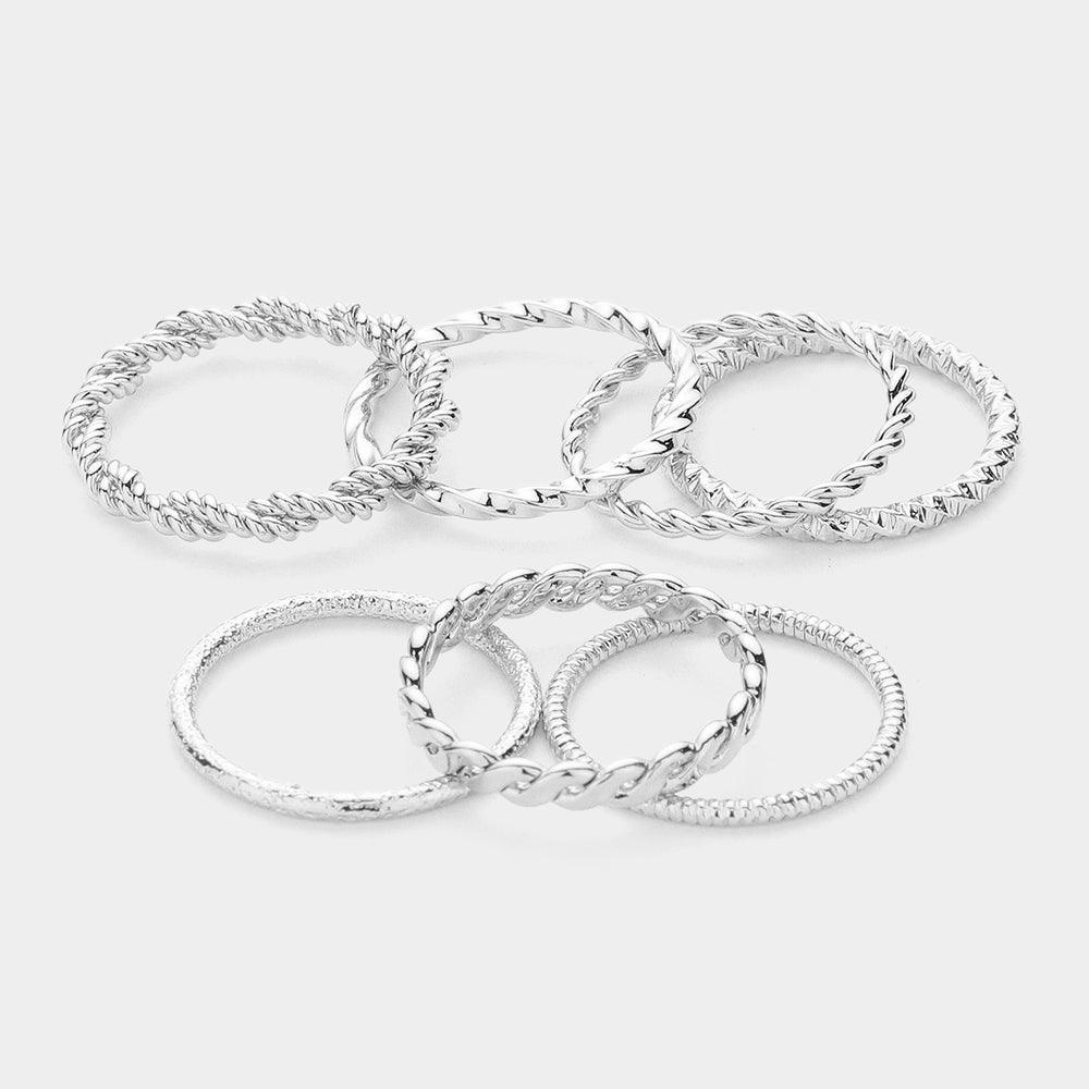 7PCS - Metal Stackable Rings - Jewelry Store by Erik Rayo