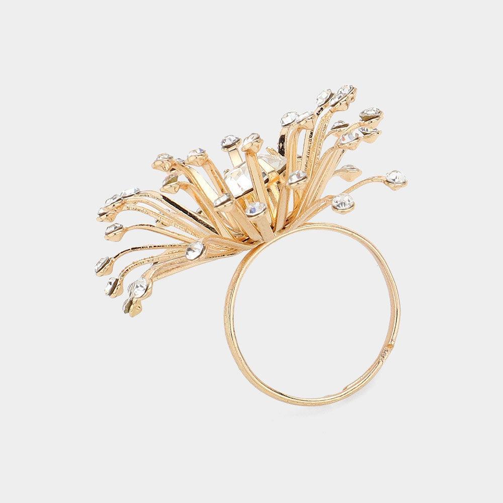 Cream Pearl Pointed Starburst Adjustable Ring - Jewelry Store by Erik Rayo