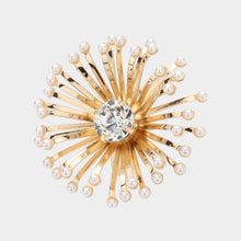 Load image into Gallery viewer, Cream Pearl Pointed Starburst Adjustable Ring
