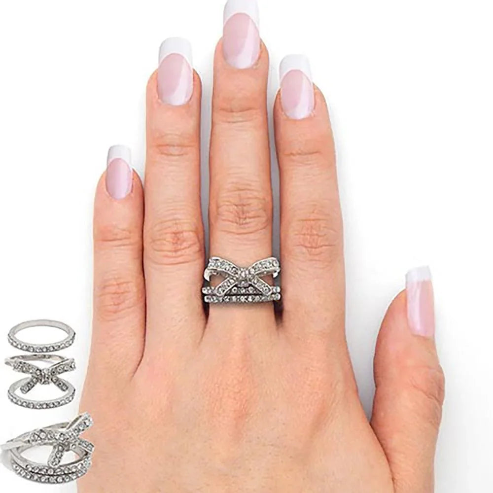 3PCS - Rhinestone Bow Ring Set - Jewelry Store by Erik Rayo