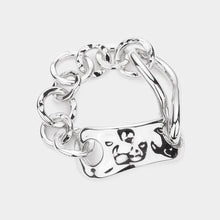 Load image into Gallery viewer, White Sterling Silver Dipped Abstract Metal Link Ring
