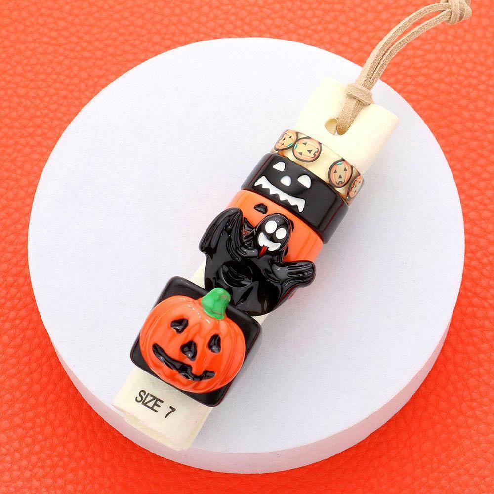 5PCS - Resin Pumpkin Ghost Rings - Jewelry Store by Erik Rayo