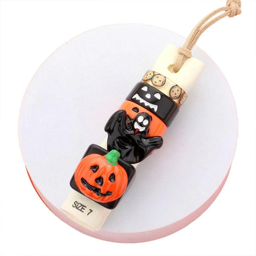 5PCS - Resin Pumpkin Ghost Rings - Jewelry Store by Erik Rayo