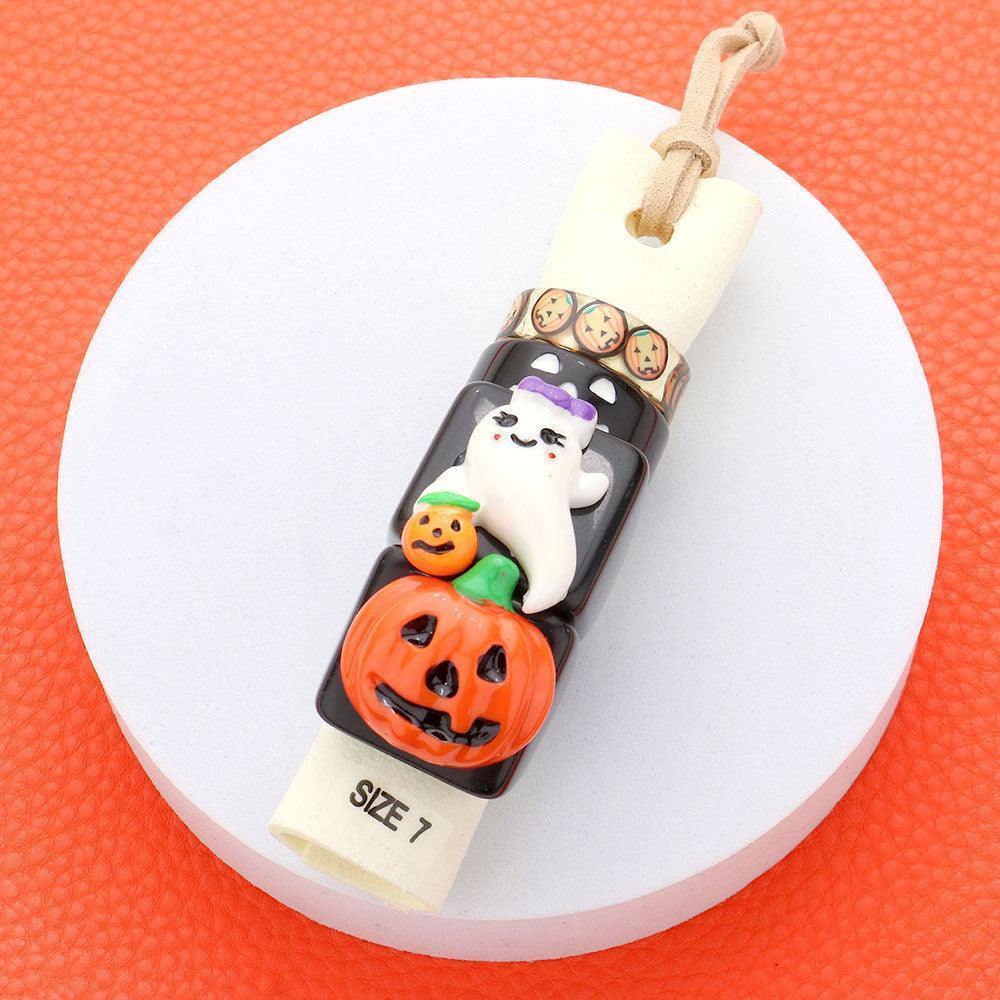 4PCS - Resin Pumpkin Ghost Rings - Jewelry Store by Erik Rayo