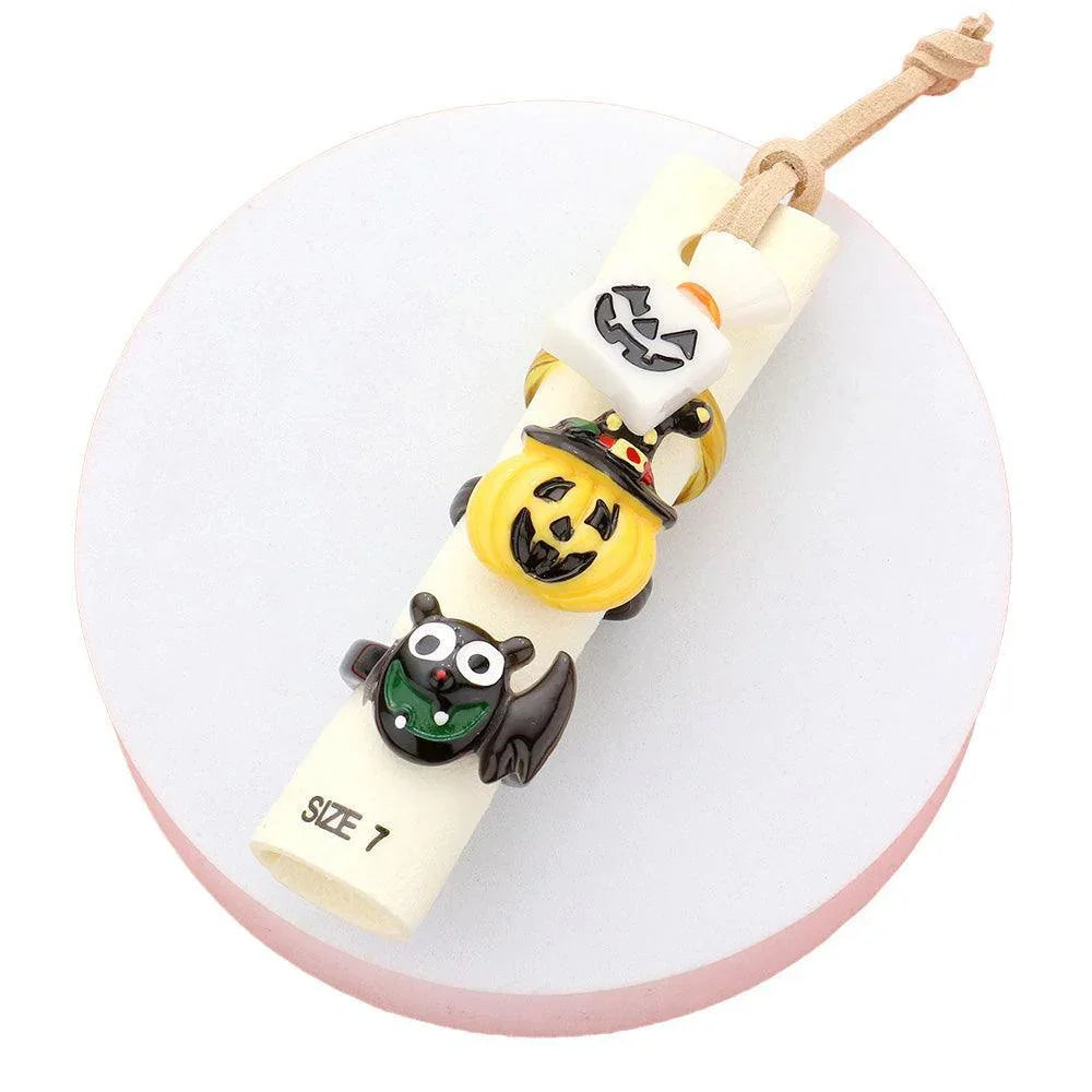 3PCS - Resin Witch Hat Pumpkin Bat Rings - Jewelry Store by Erik Rayo
