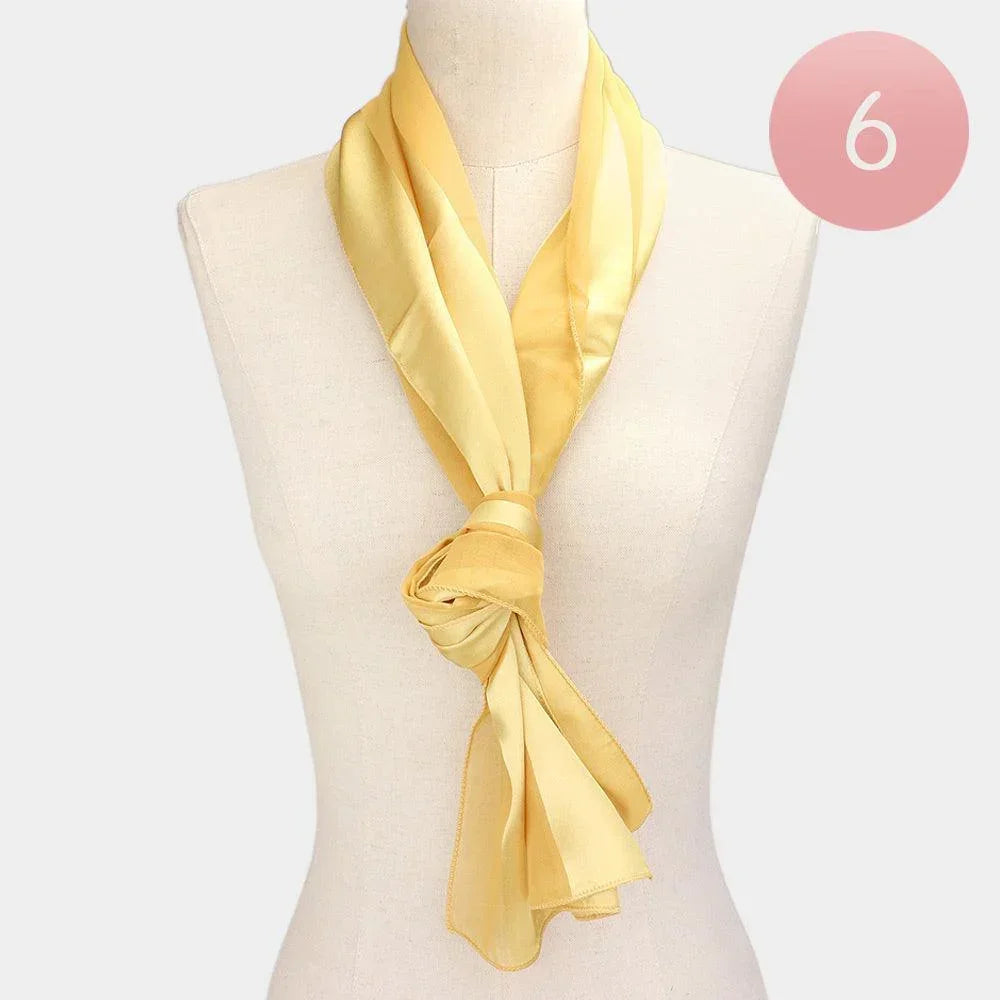 Gold 6PCS - Satin Striped Print Scarf - Jewelry Store by Erik Rayo
