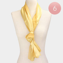 Load image into Gallery viewer, Gold 6PCS - Satin Striped Print Scarf
