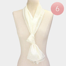 Load image into Gallery viewer, Ivory 6PCS - Satin Striped Print Scarf
