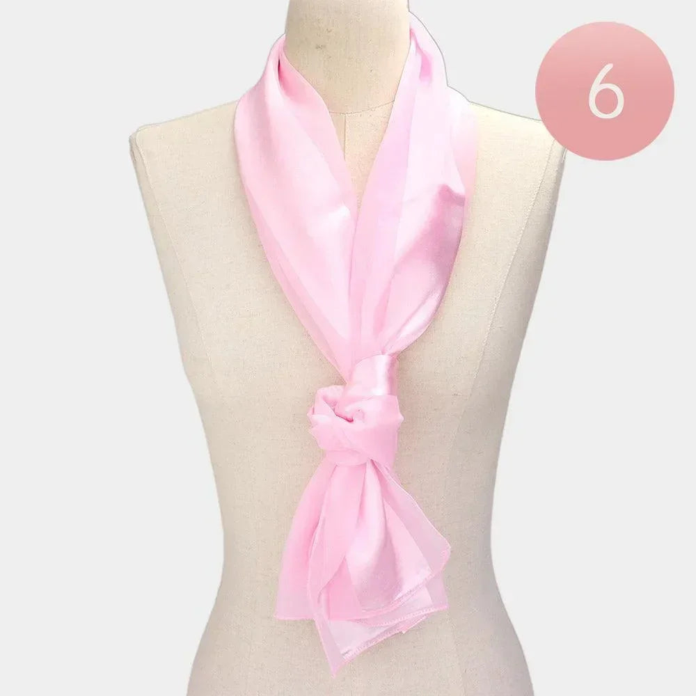 Pink 6PCS - Satin Striped Print Scarf - Jewelry Store by Erik Rayo