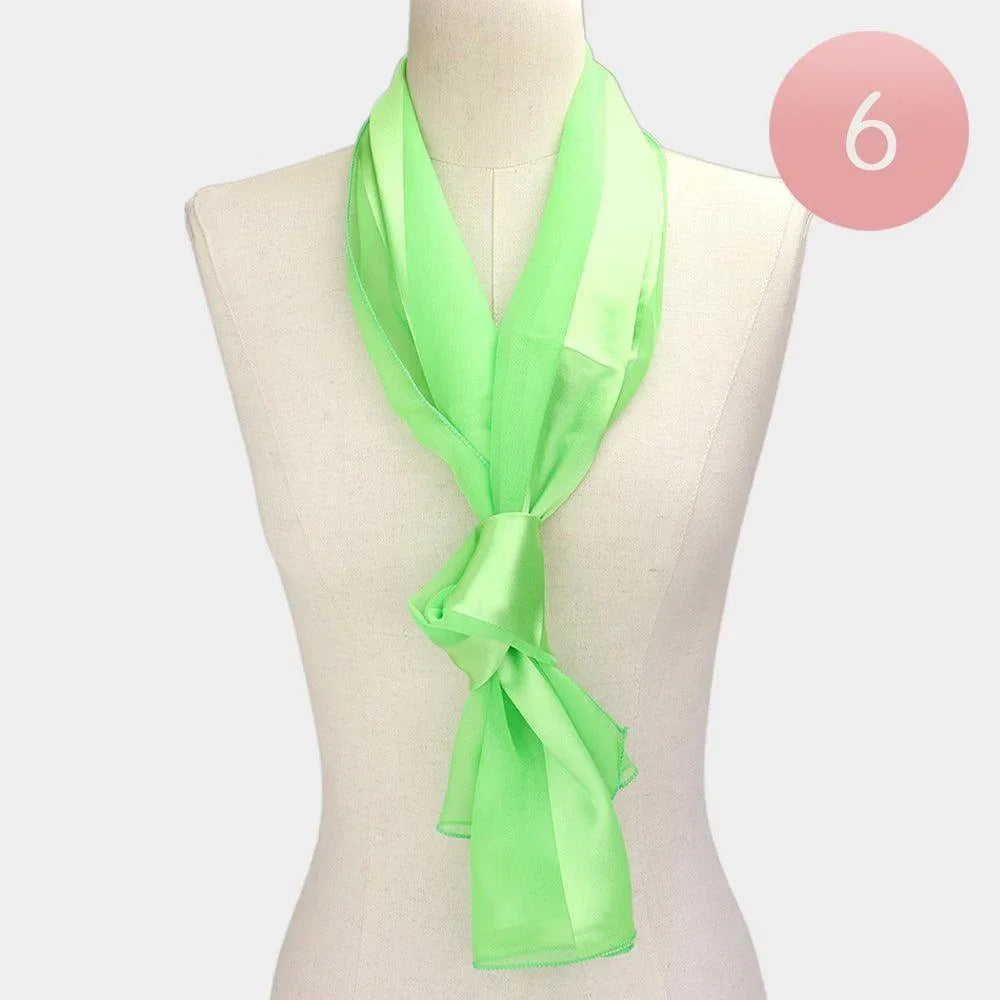 Lime 6PCS - Satin Striped Print Scarf - Jewelry Store by Erik Rayo