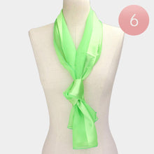 Load image into Gallery viewer, Lime 6PCS - Satin Striped Print Scarf
