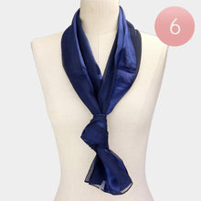 Load image into Gallery viewer, Navy 6PCS - Satin Striped Print Scarf
