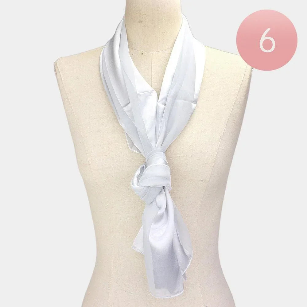 Silver 6PCS - Satin Striped Print Scarf - Jewelry Store by Erik Rayo