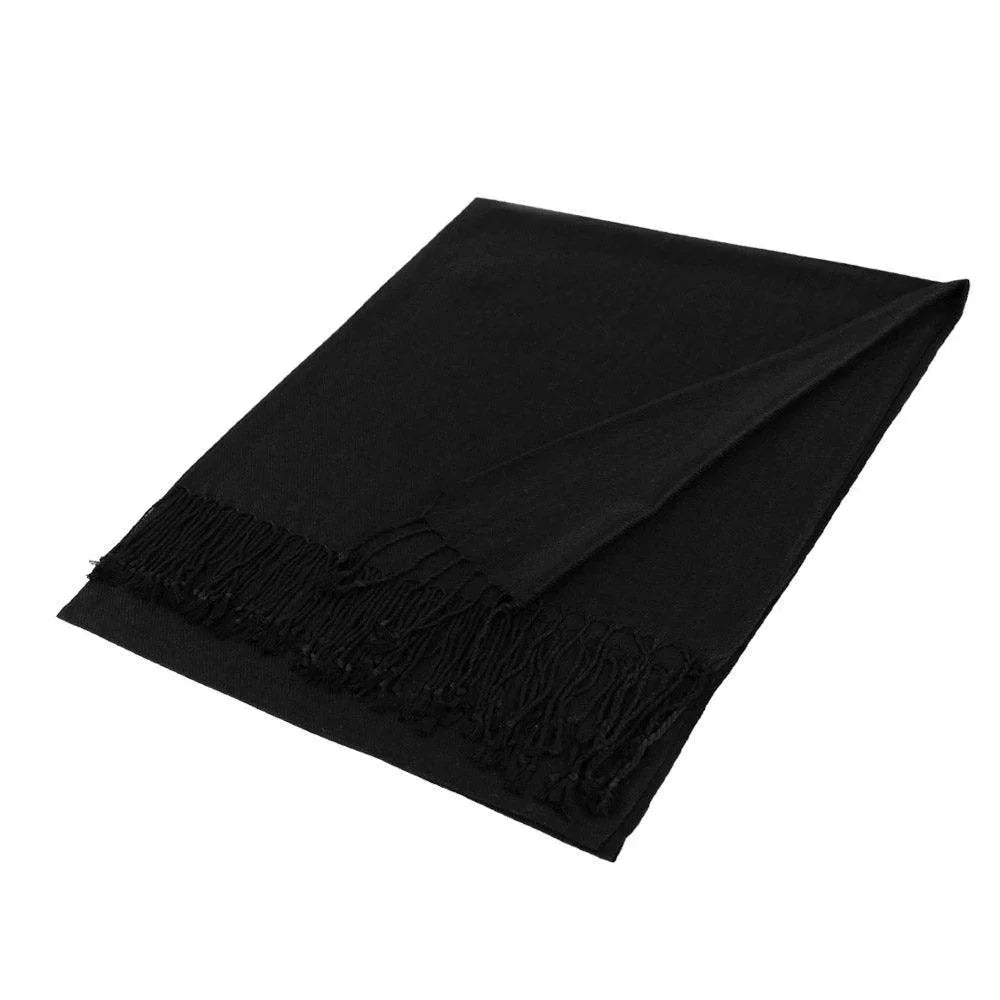 Black Solid Color Pashmina Scarf Shawl - Jewelry Store by Erik Rayo