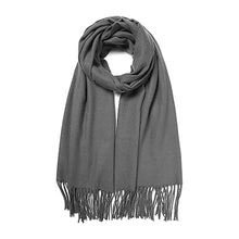 Load image into Gallery viewer, Black Solid Color Pashmina Scarf Shawl
