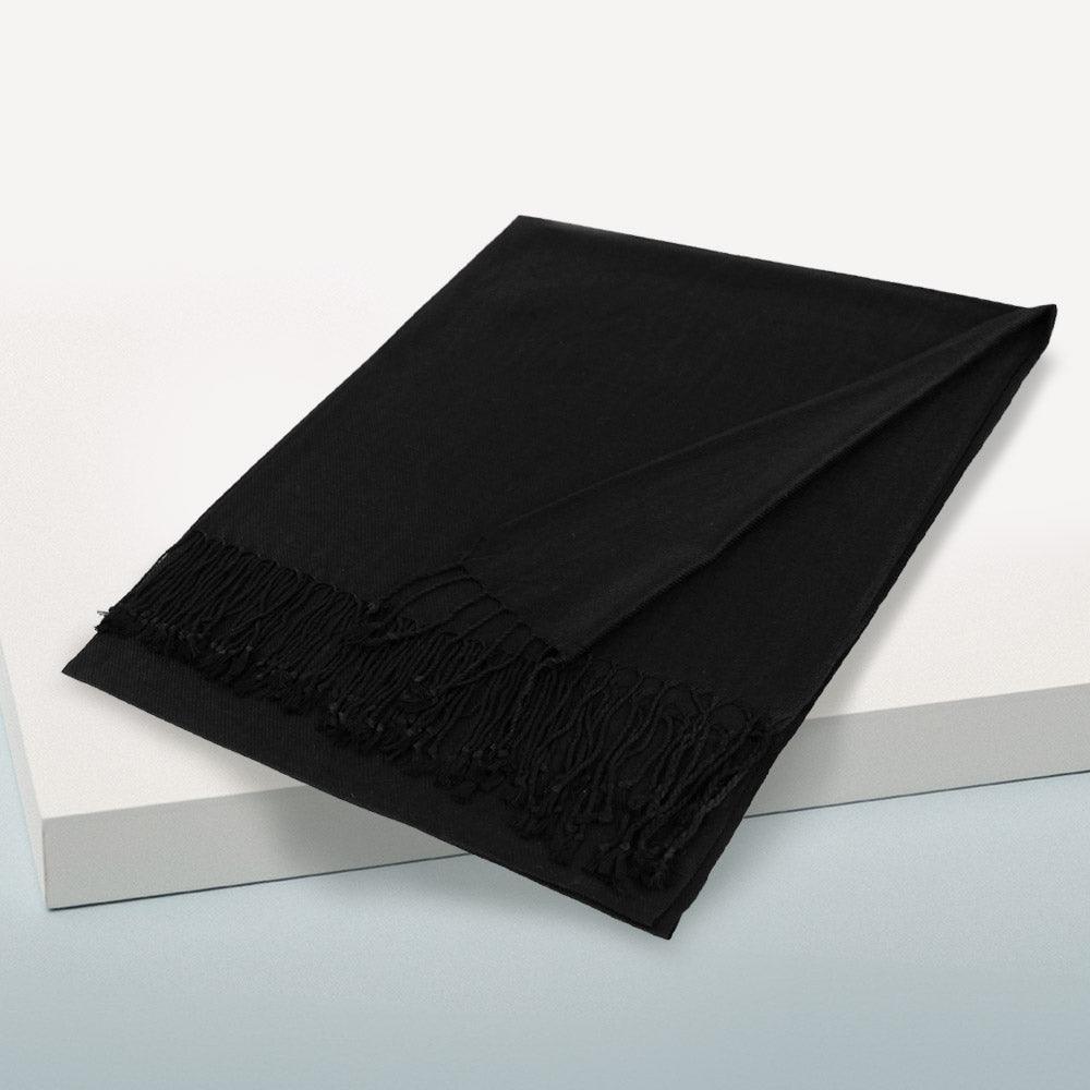 Black Solid Color Pashmina Scarf Shawl