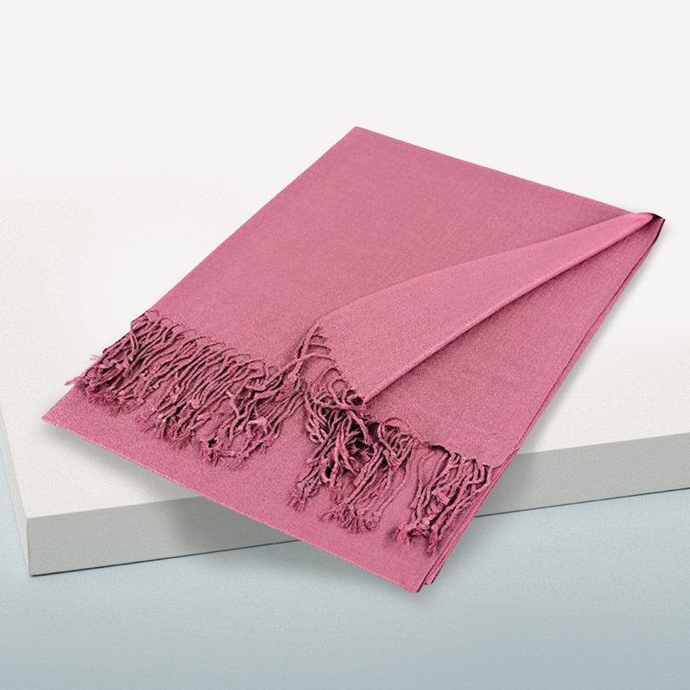 Pink Solid Color Pashmina Scarf Shawl