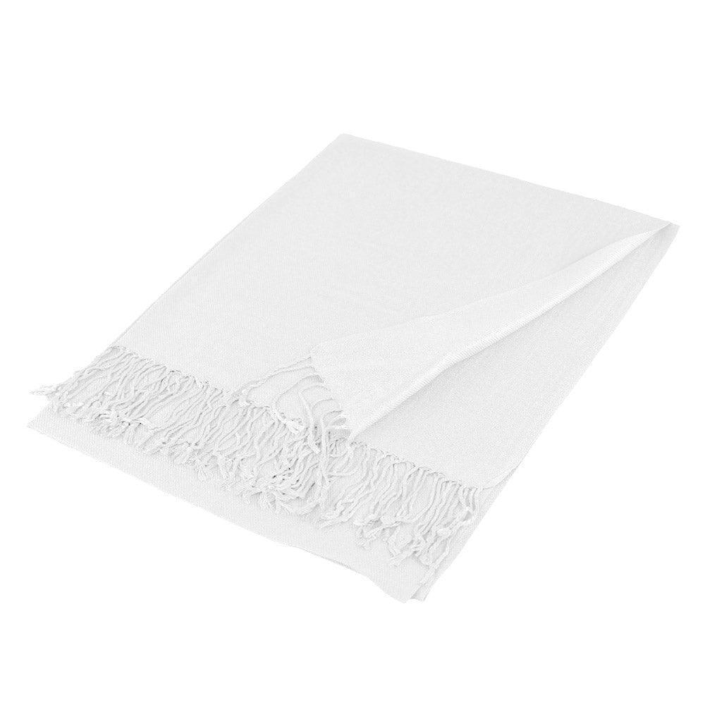 White Solid Color Pashmina Scarf Shawl - Jewelry Store by Erik Rayo