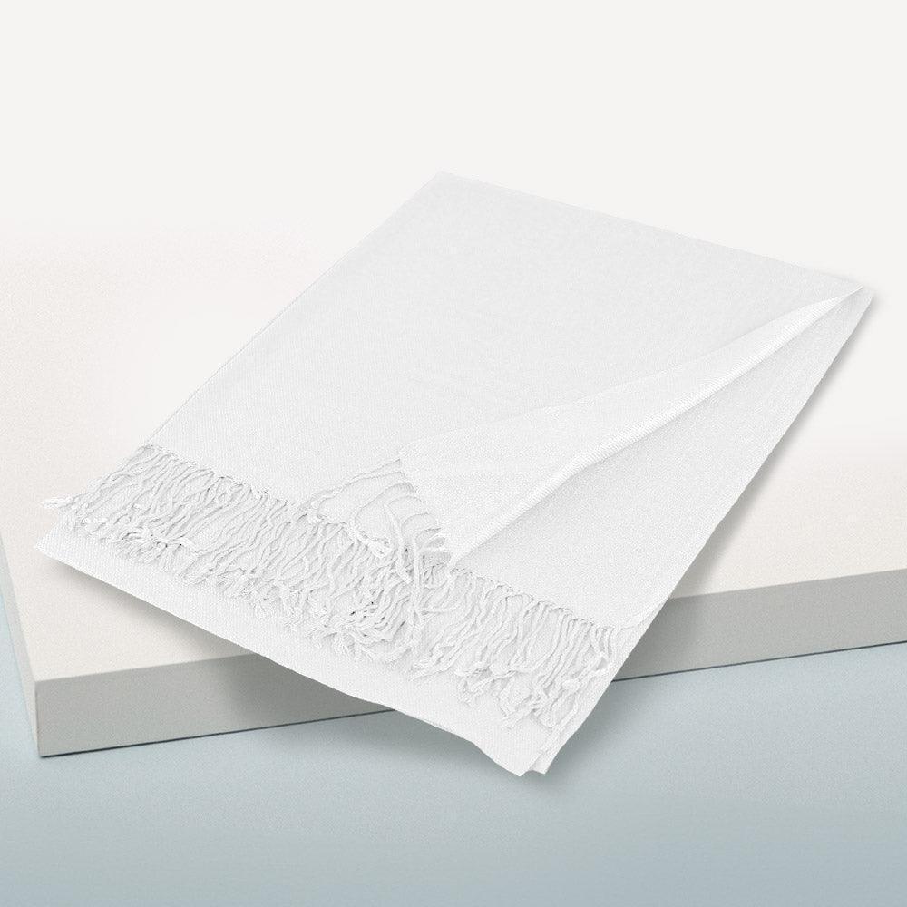 White Solid Color Pashmina Scarf Shawl - Jewelry Store by Erik Rayo
