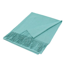 Load image into Gallery viewer, Aqua Solid Color Pashmina Scarf Shawl
