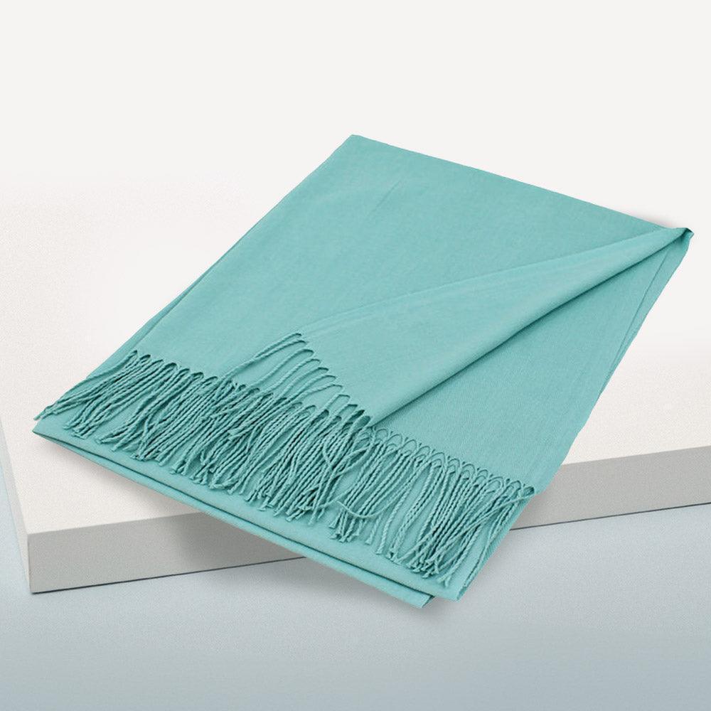 Aqua Solid Color Pashmina Scarf Shawl - Jewelry Store by Erik Rayo