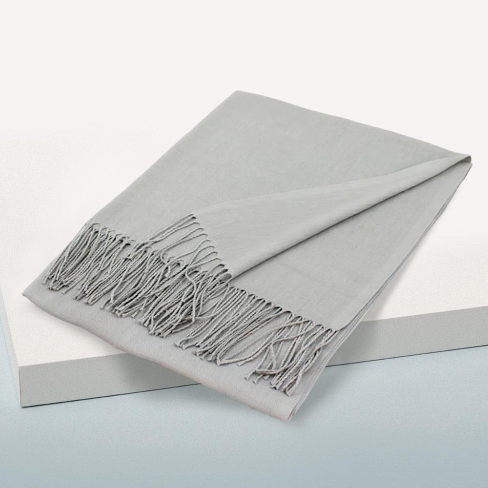 Silver Solid Color Pashmina Scarf Shawl - Jewelry Store by Erik Rayo