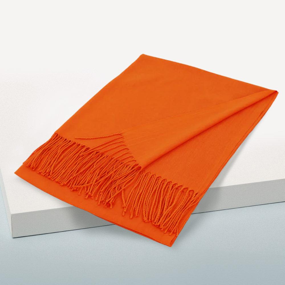 Orange Solid Color Pashmina Scarf Shawl