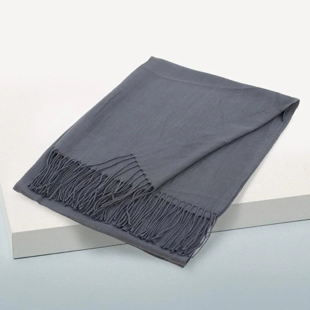Charcoal Solid Color Pashmina Scarf Shawl - Jewelry Store by Erik Rayo
