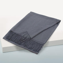 Load image into Gallery viewer, Charcoal Solid Color Pashmina Scarf Shawl
