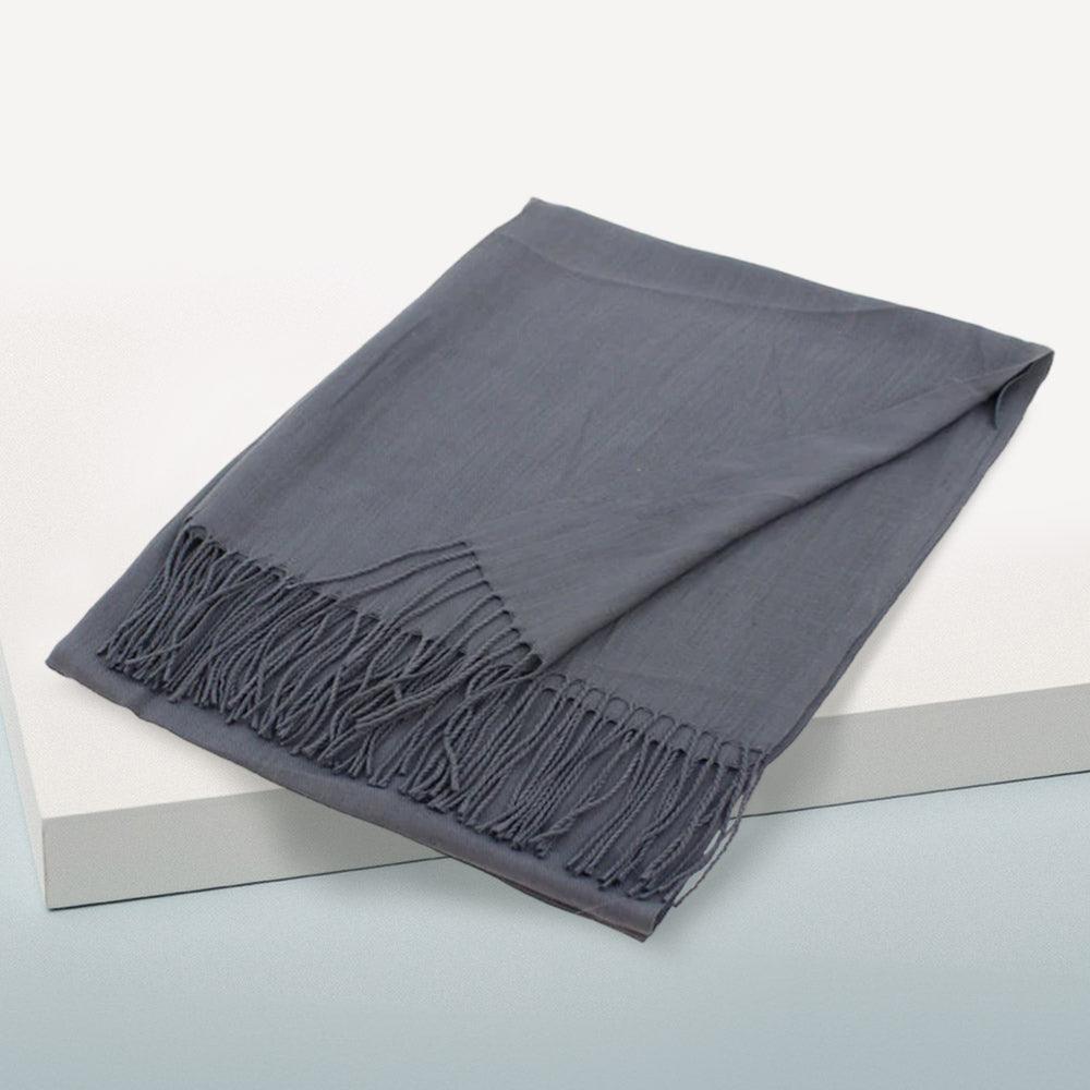 Charcoal Solid Color Pashmina Scarf Shawl