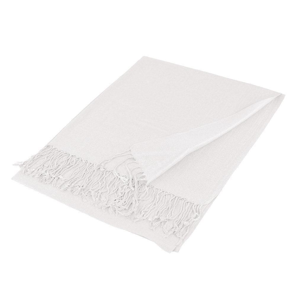 White Solid Color Pashmina Scarf Shawl - Jewelry Store by Erik Rayo