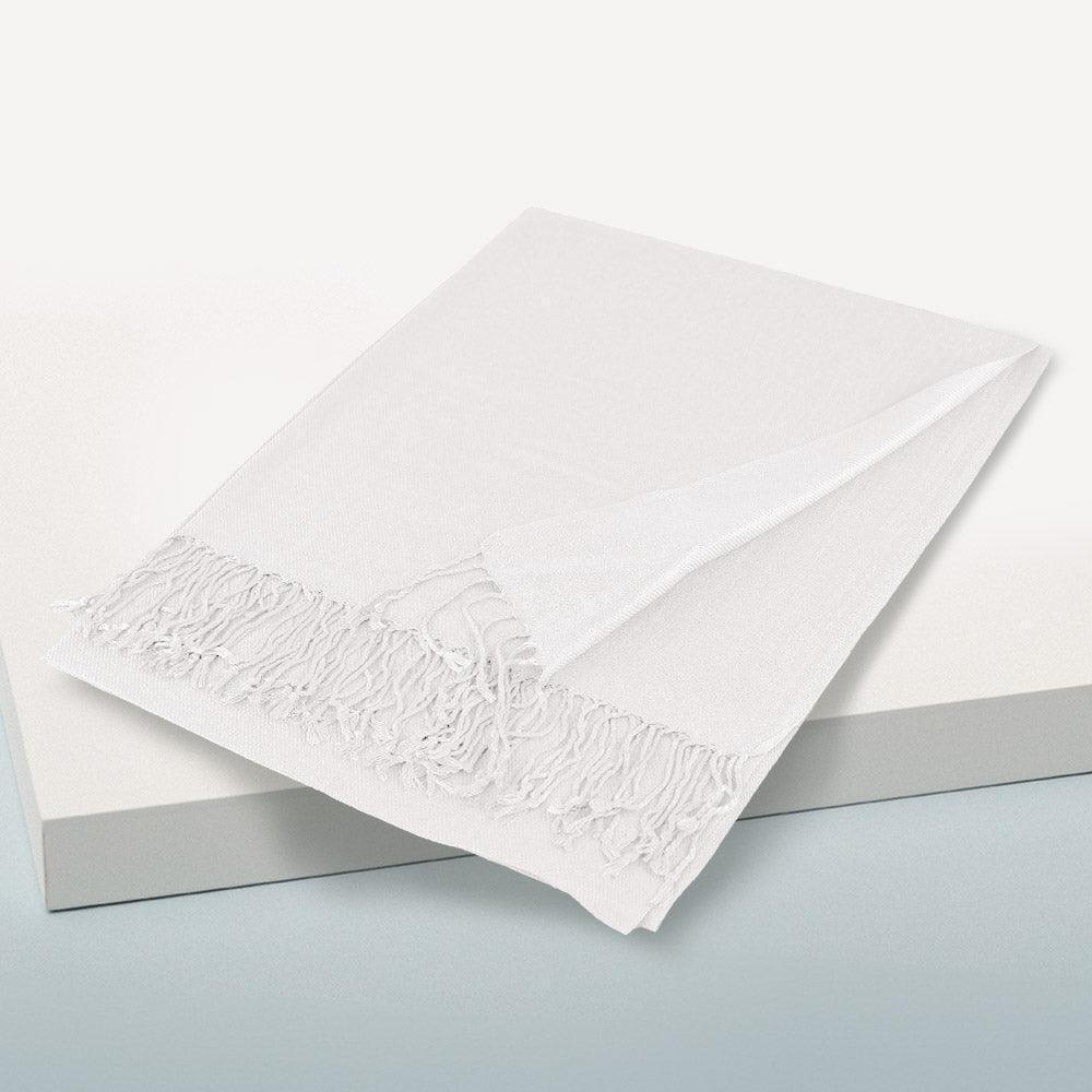 White Solid Color Pashmina Scarf Shawl - Jewelry Store by Erik Rayo