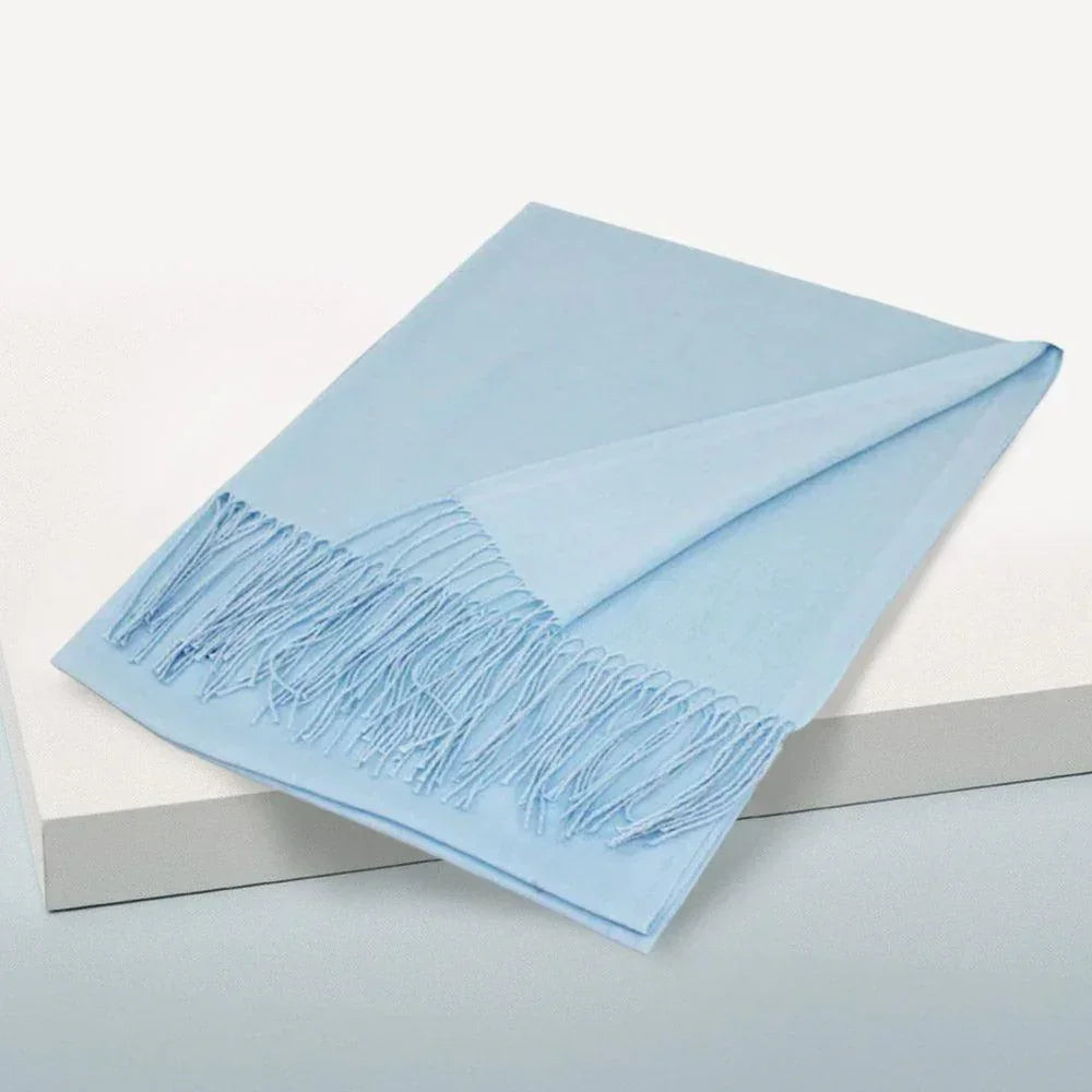 Blue Solid Color Pashmina Scarf Shawl - Jewelry Store by Erik Rayo