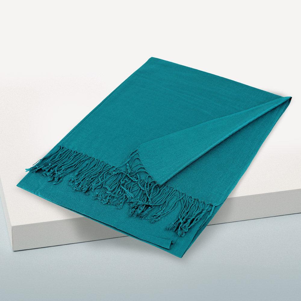 Teal Solid Color Pashmina Scarf Shawl