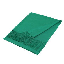 Load image into Gallery viewer, Green Solid Color Pashmina Scarf Shawl
