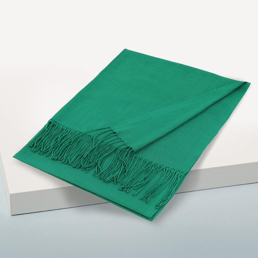 Green Solid Color Pashmina Scarf Shawl