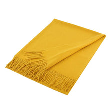 Load image into Gallery viewer, Mustard Solid Color Pashmina Scarf Shawl
