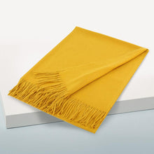 Load image into Gallery viewer, Mustard Solid Color Pashmina Scarf Shawl
