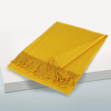 Load image into Gallery viewer, Gold Solid Color Pashmina Scarf Shawl
