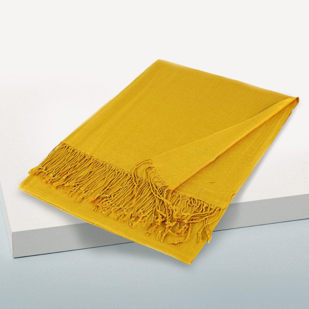 Gold Solid Color Pashmina Scarf Shawl