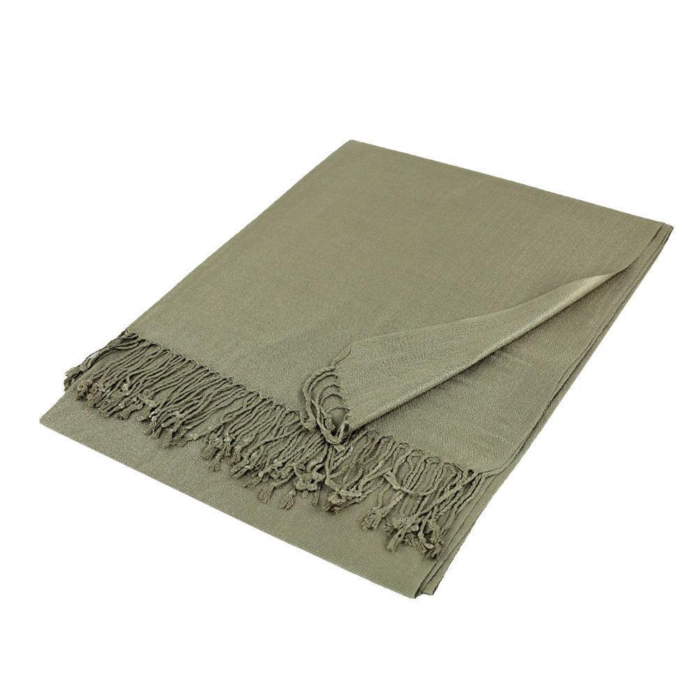 Taupe Solid Color Pashmina Scarf Shawl - Jewelry Store by Erik Rayo