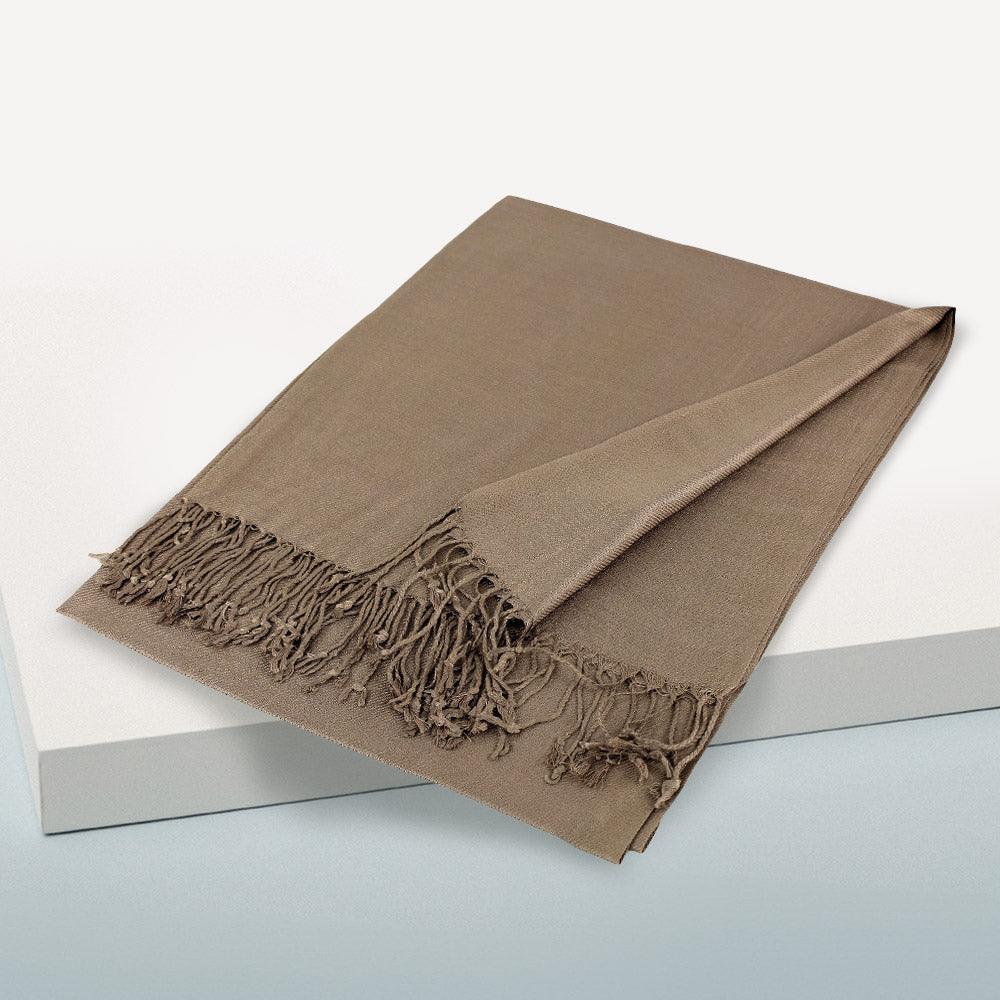 Tan Solid Color Pashmina Scarf Shawl