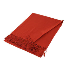 Load image into Gallery viewer, Rust Solid Color Pashmina Scarf Shawl
