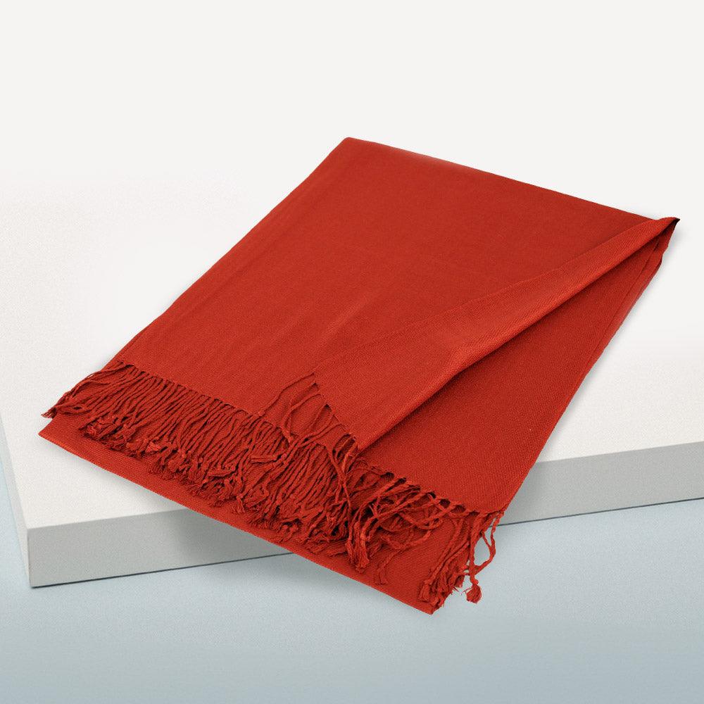 Rust Solid Color Pashmina Scarf Shawl